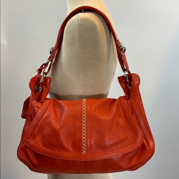 Dkny Handbags - DKNY red pebbled leather handbag purse